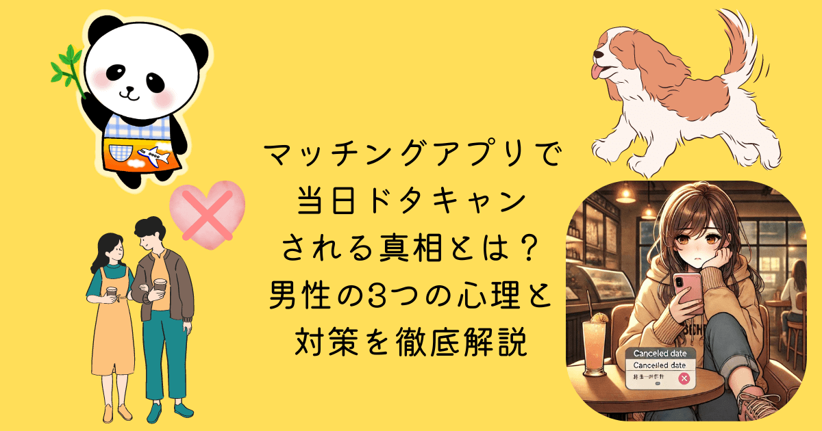 マッチングアプリ 当日 ドタキャン 真相 男性 3つ 心理 対策 徹底解説